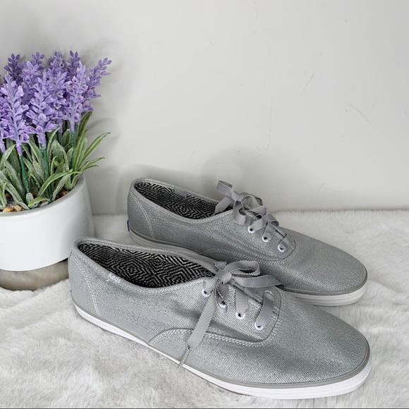 Keds Silver Lace-up Sneakers in Size 9.5